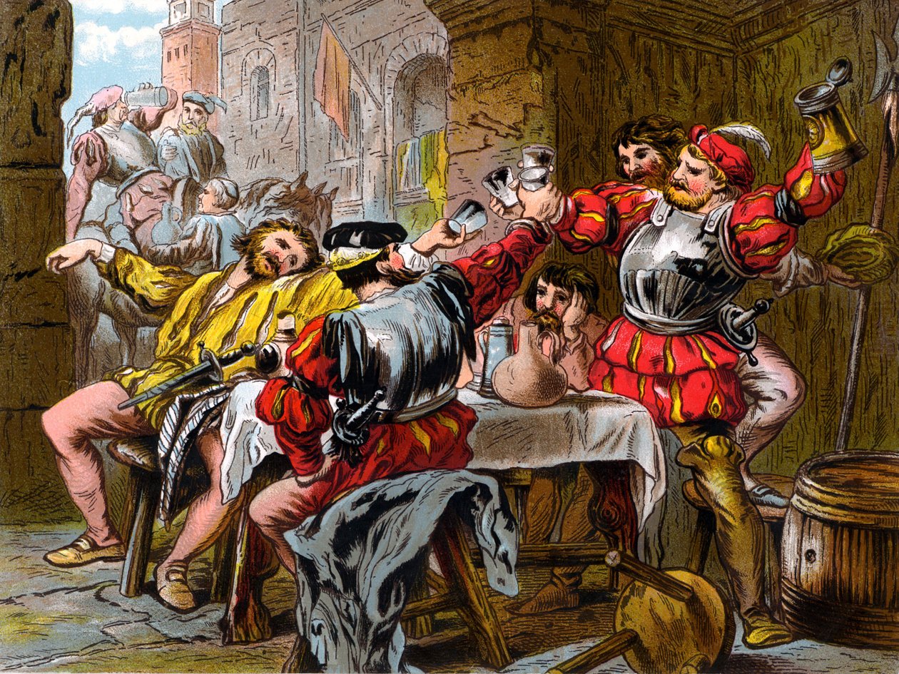 "Let me the Canakin Clink" Otelo Acto II. Escena II. (cromolitografía) de Robert Charles Dudley
