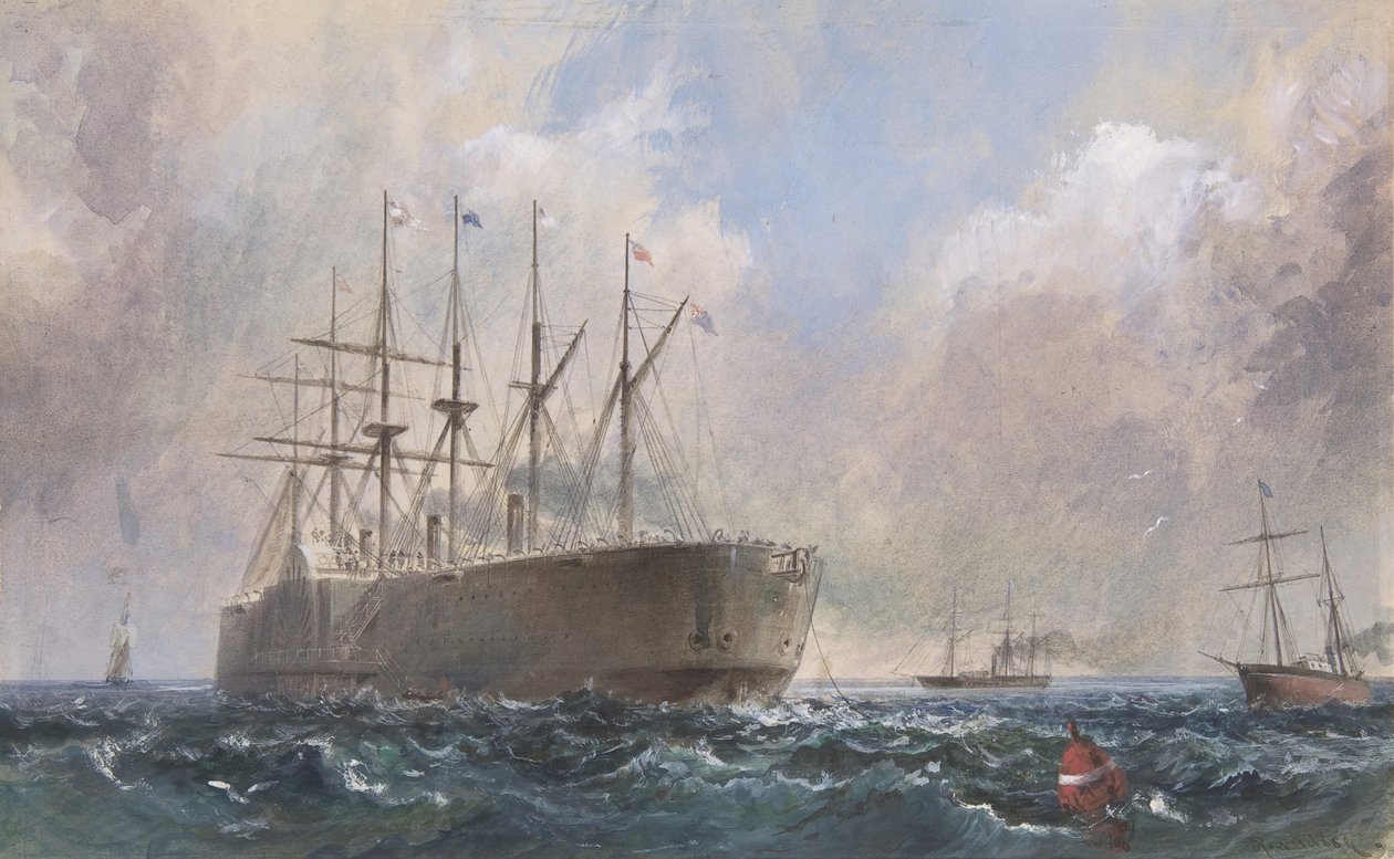 Flota de cables telegráficos en el mar, 1865, 1865-66 de Robert Charles Dudley
