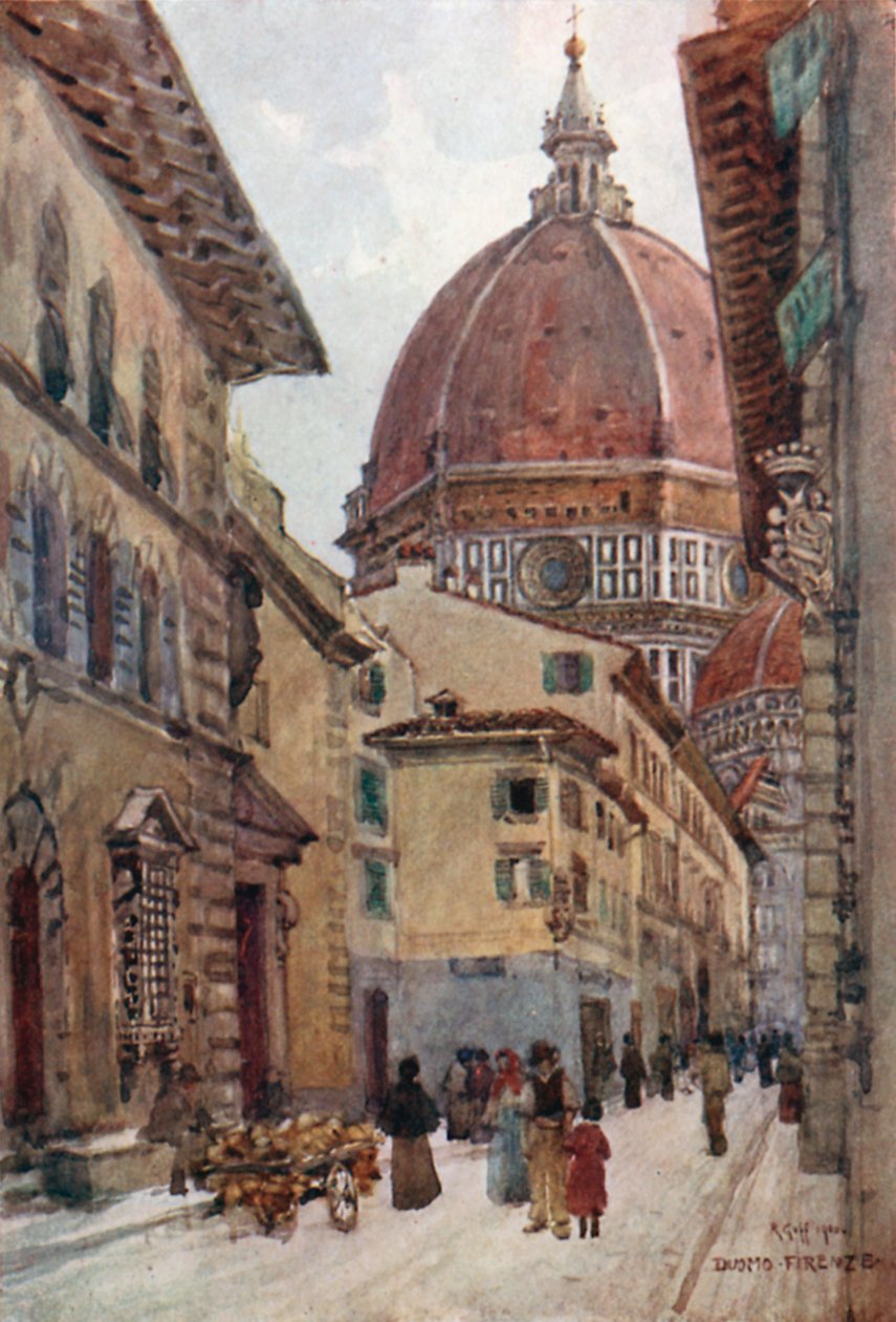 Via dei Servi (litografía en color) de Robert Charles Goff