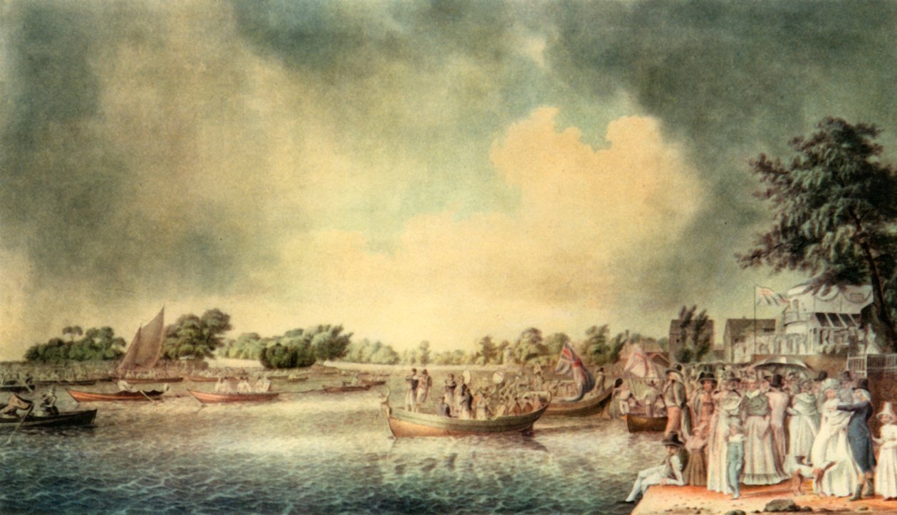 Una competencia de remo en Richmond, 1793 de Robert Clevely