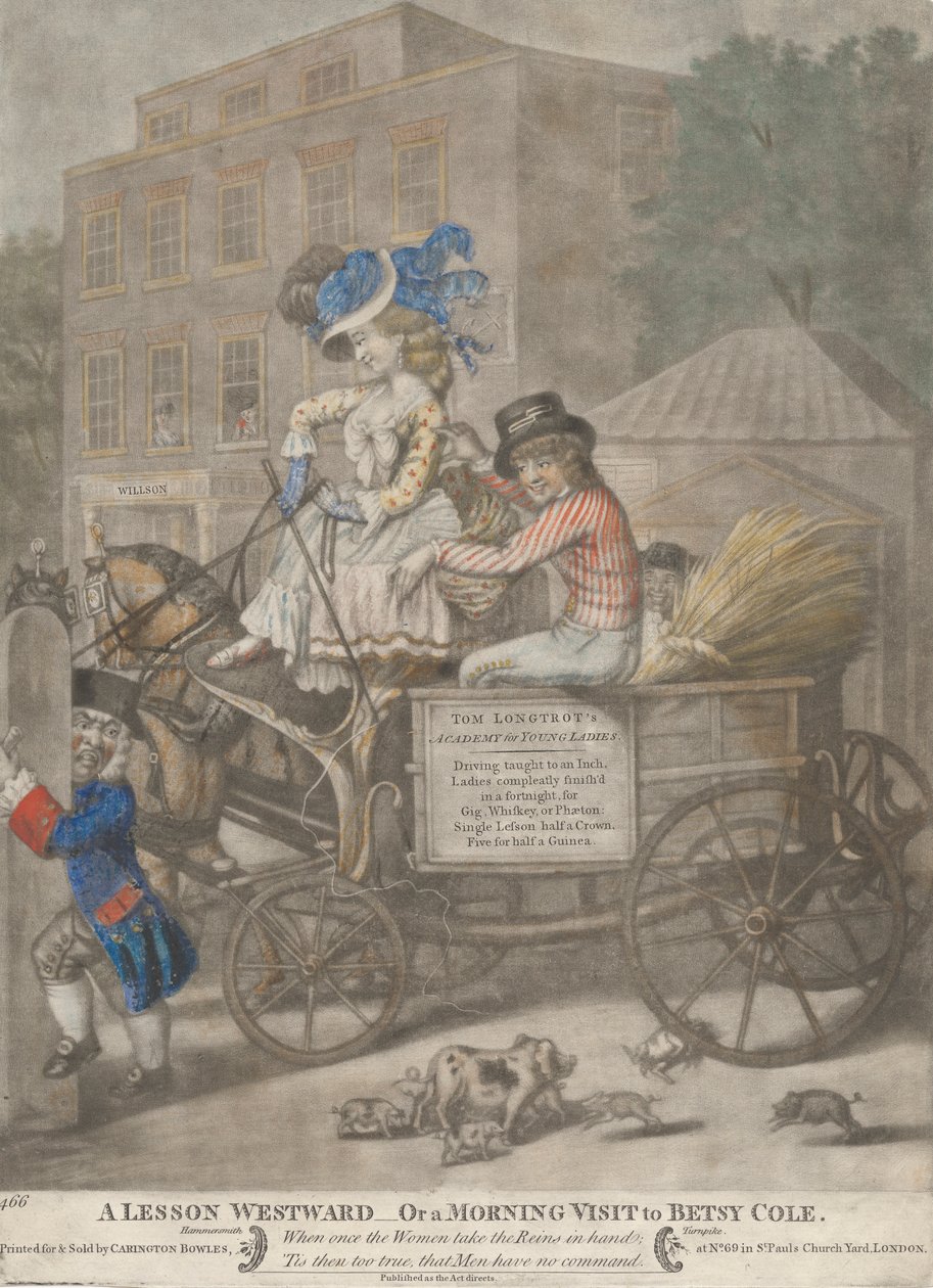 Una lección hacia el Oeste - o Una visita matutina a Betsy Cole de Robert Dighton