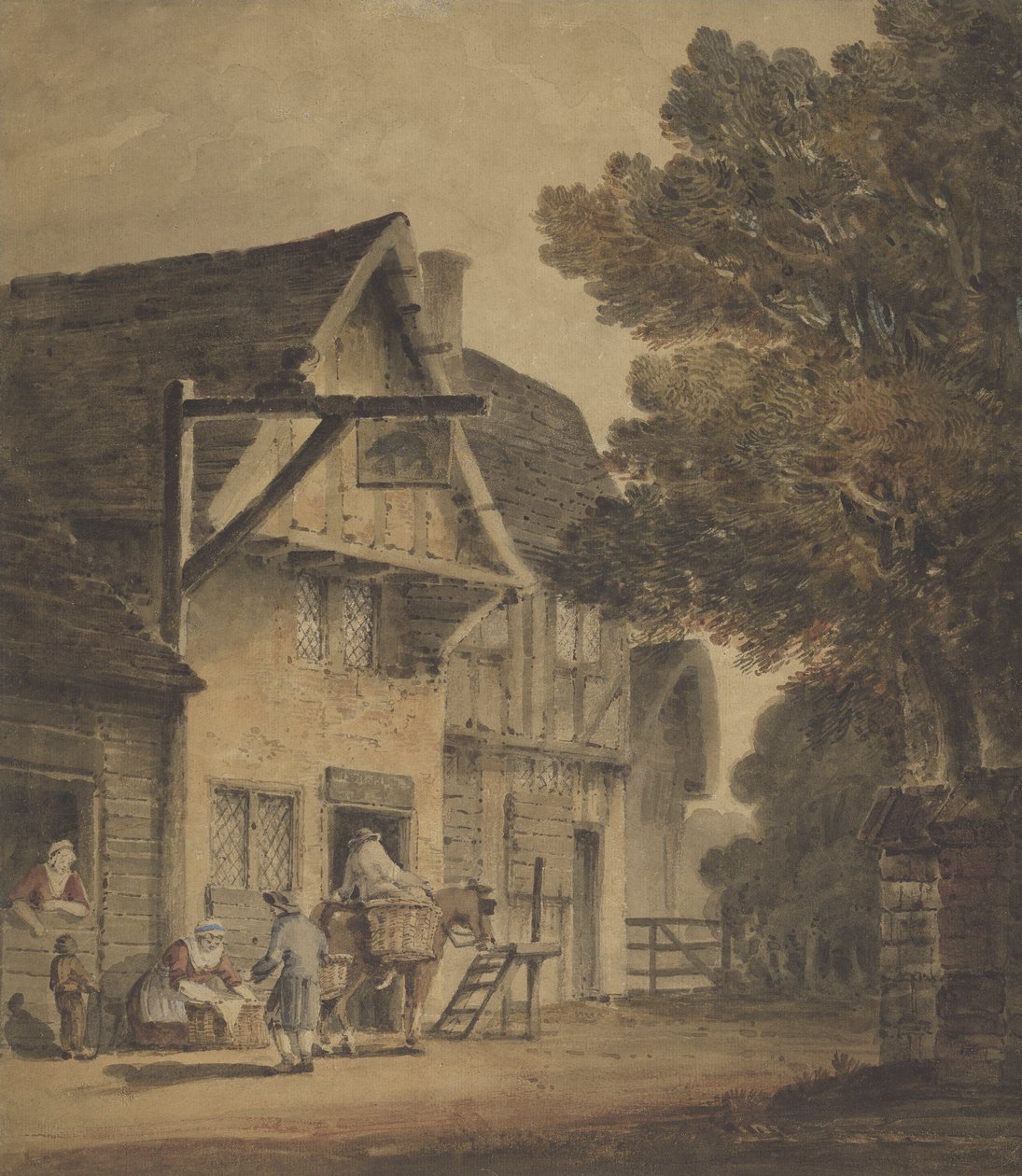 Figuras en el exterior de la Posada del Jabalí de Robert Dixon