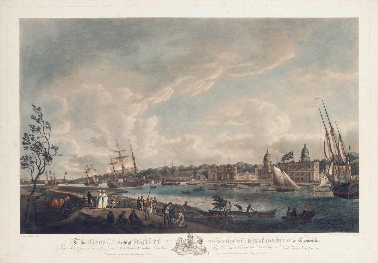 Vista del Hospital Real en Greenwich de Robert Dodd