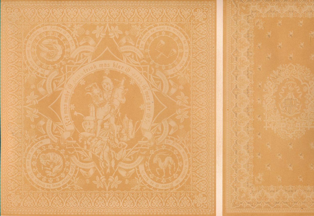 Lino damasco por el Sr. C. Faber, Stuttgart y los Sres. Burre Bros. Dumferline, 1863 de Robert Dudley