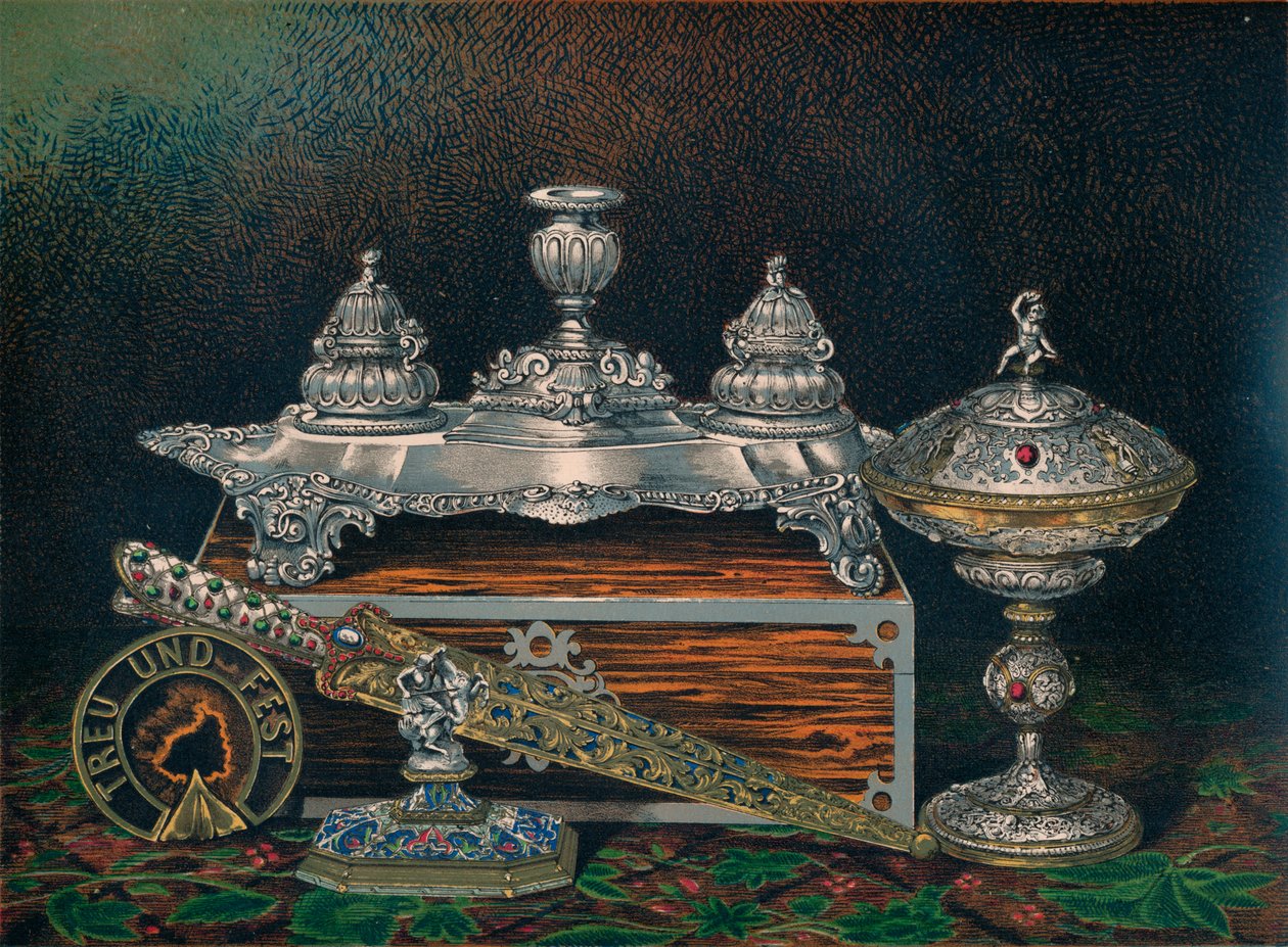 Tintero, Pisapapeles, Cuchillo de Caza o Daga, Taza Cubierta, Pisapapeles de Robert Dudley