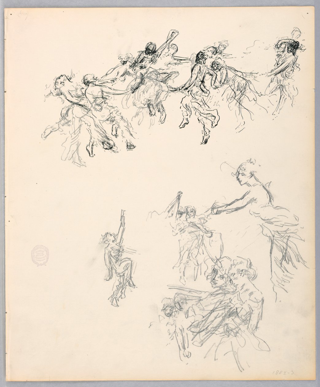 Dibujo, Figuras danzantes, 1882-83 de Robert Frederick Blum