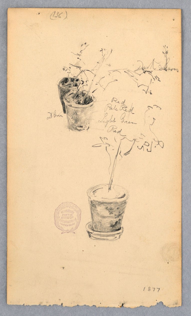 Dibujo, Macetas, 1877 de Robert Frederick Blum