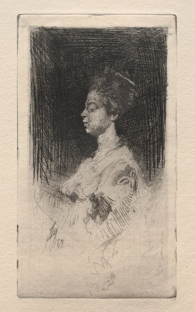 Cabeza de perfil de una niña japonesa, 1879 de Robert Frederick Blum