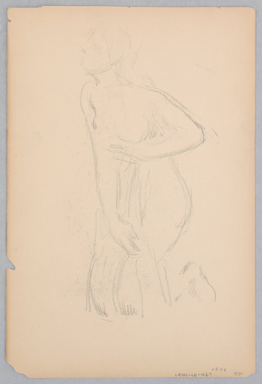 Estudio para una mujer arrodillada, “Festival de la Vendimia,” Mendelssohn Glee Club, Nueva York de Robert Frederick Blum