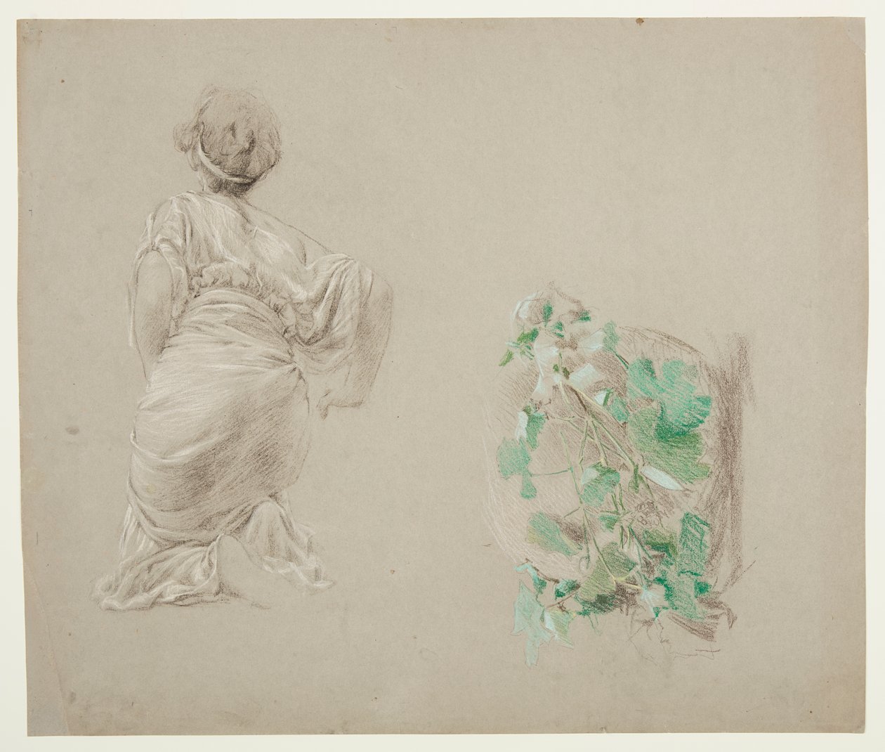 Estudio para una mujer arrodillada, "Festival de la Vendimia," Mendelssohn Glee Club, Nueva York, NY de Robert Frederick Blum