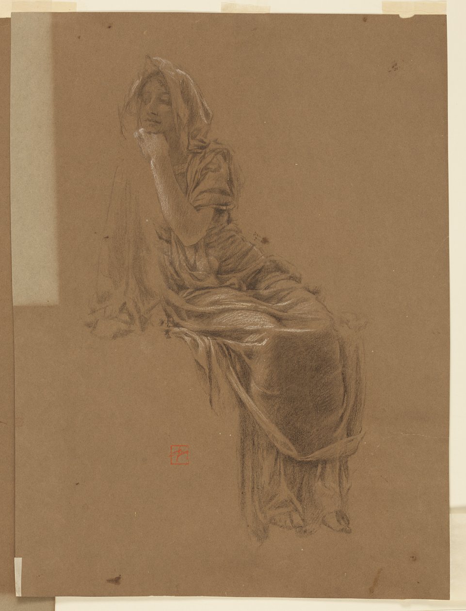 Estudio para una mujer sentada, "Festival de la Vendimia," Mendelssohn Glee Club, Nueva York, NY de Robert Frederick Blum