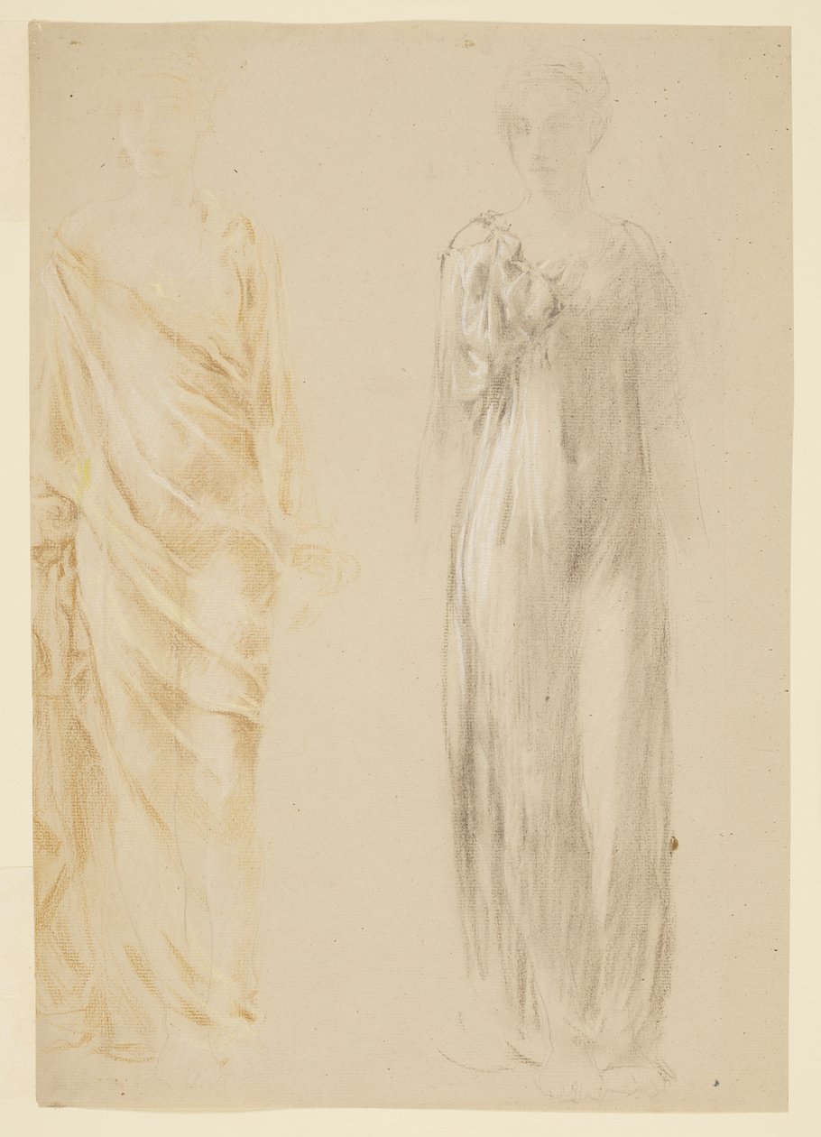 Estudio para mujer de pie, "Festival de la Vendimia," Mendelssohn Glee Club, Nueva York, NY de Robert Frederick Blum
