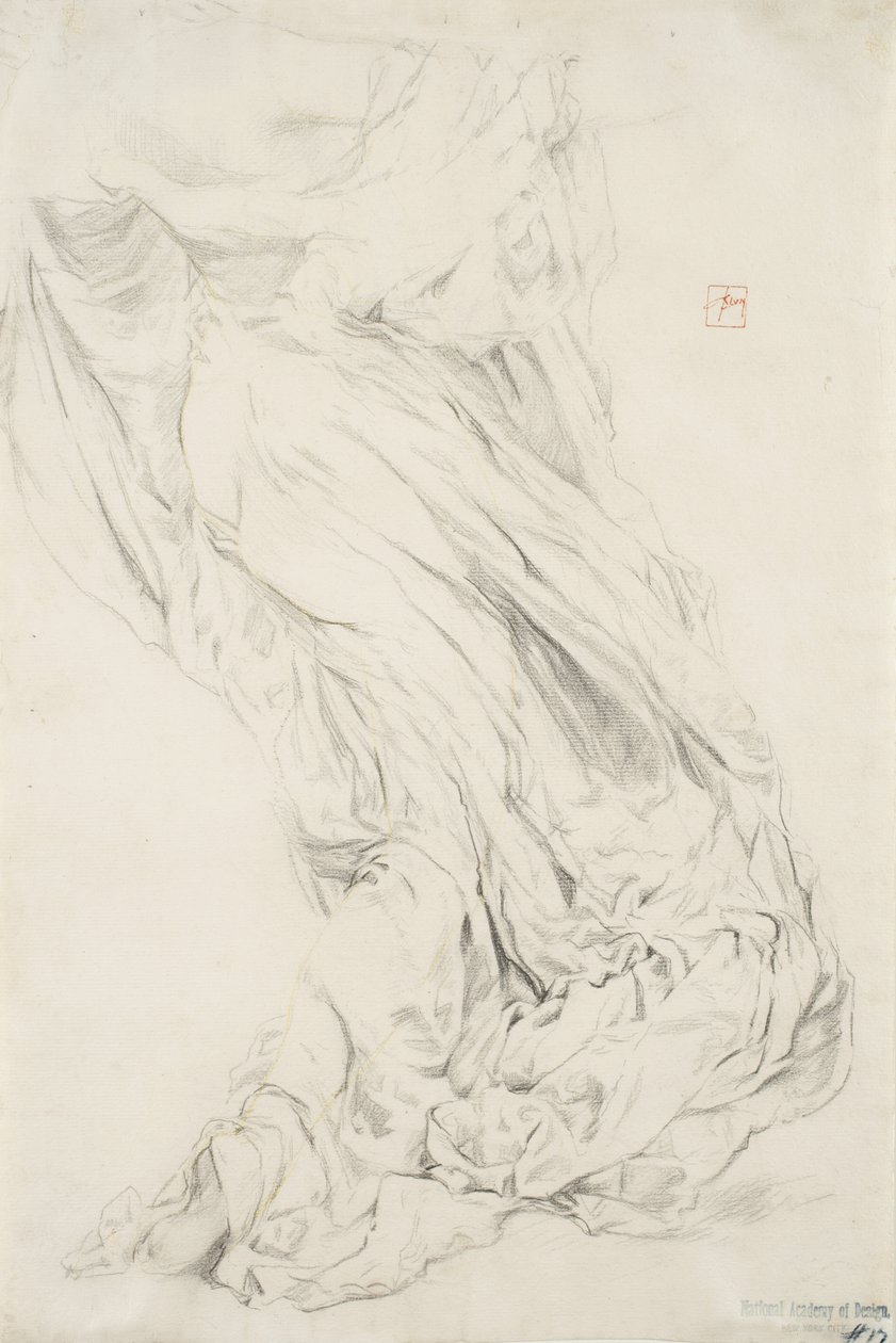 Estudio de drapeado para mural Moods to Music, 1893-95 de Robert Frederick Blum