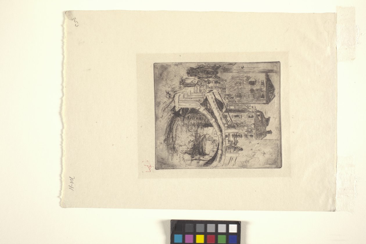 Canal y puente venecianos (aguafuerte) de Robert Frederick Blum