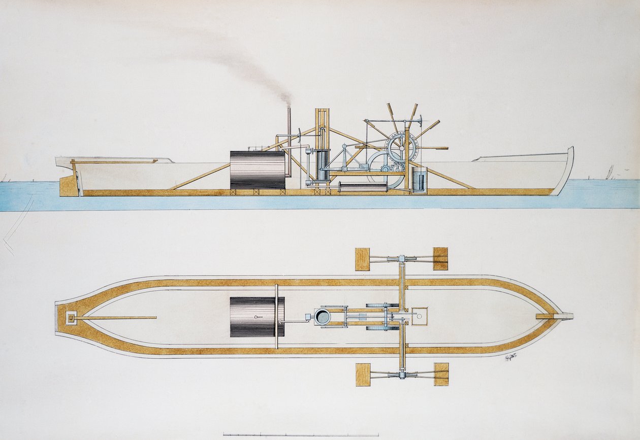 Barco de vapor diseñado por Robert Fulton de Robert Fulton