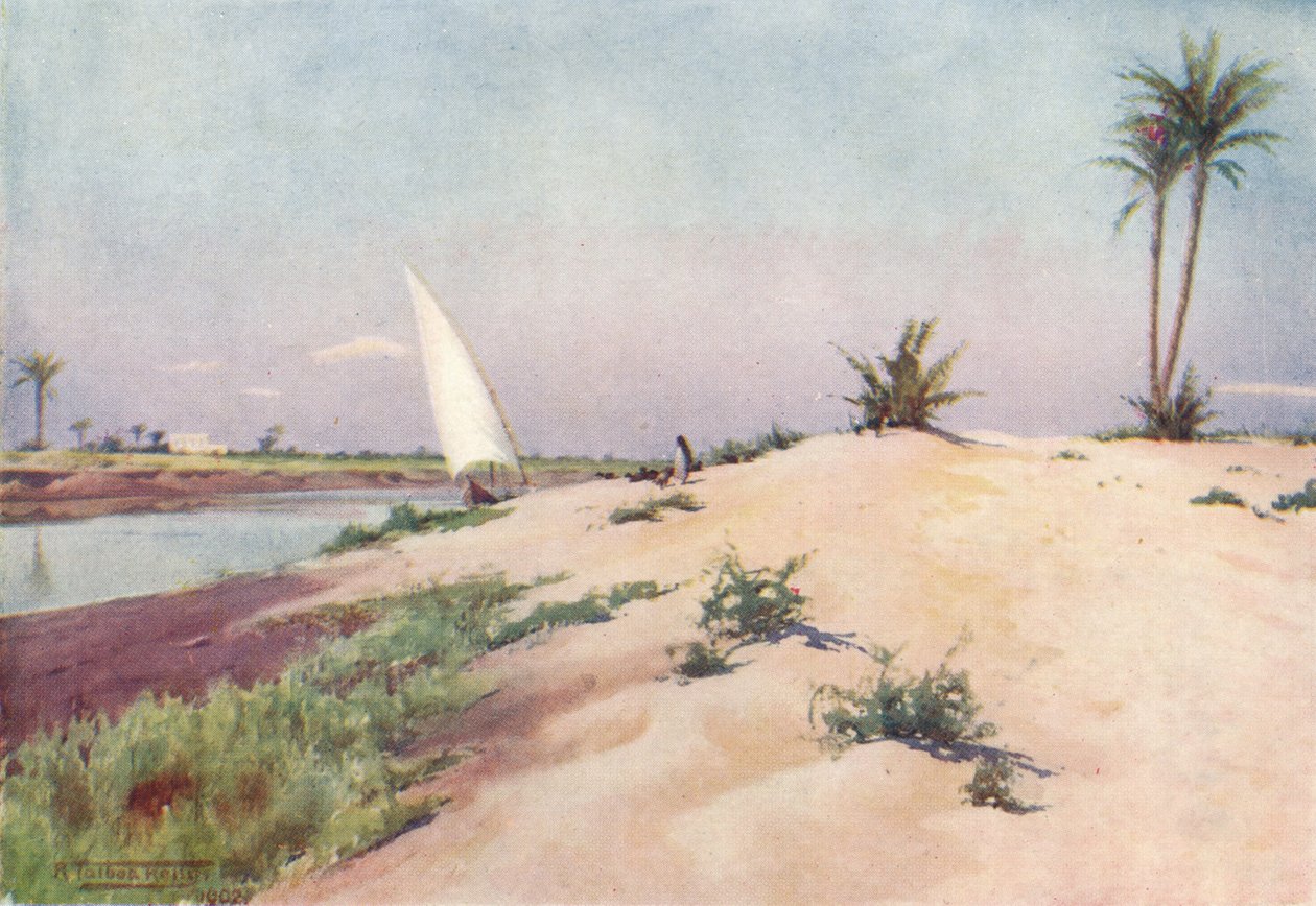 En el canal de Ismailia, cerca de Tel-El-Kebir, c1880, 1904 de Robert George Talbot Kelly