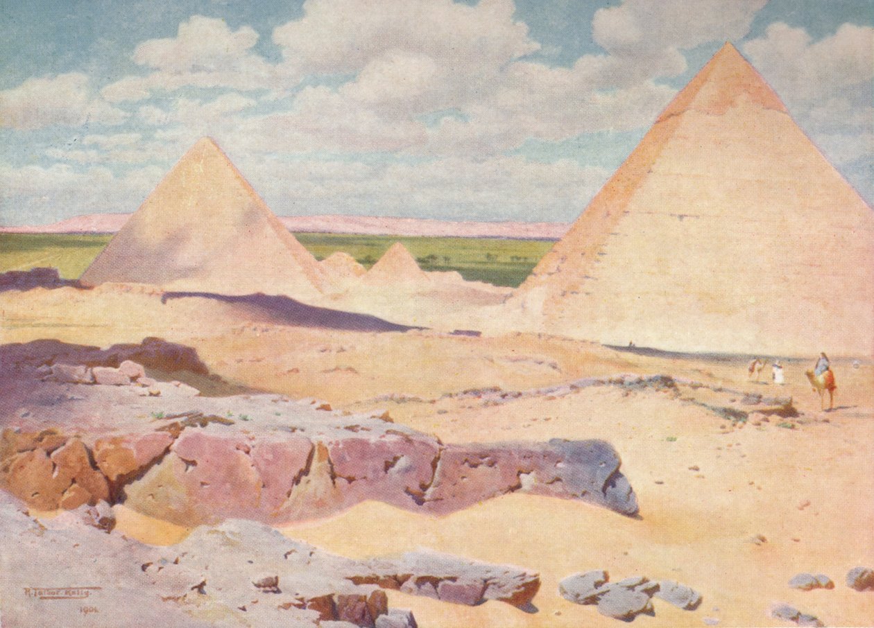 Las Pirámides de Gizeh desde el desierto, c1880, 1904 de Robert George Talbot Kelly