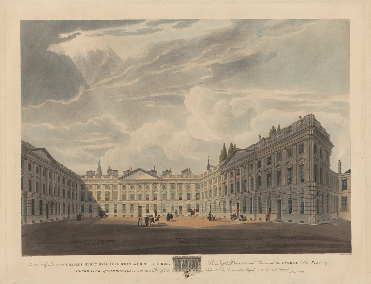 Cuadrángulo de Peckwater, Christ Church, Oxford de Robert Havell