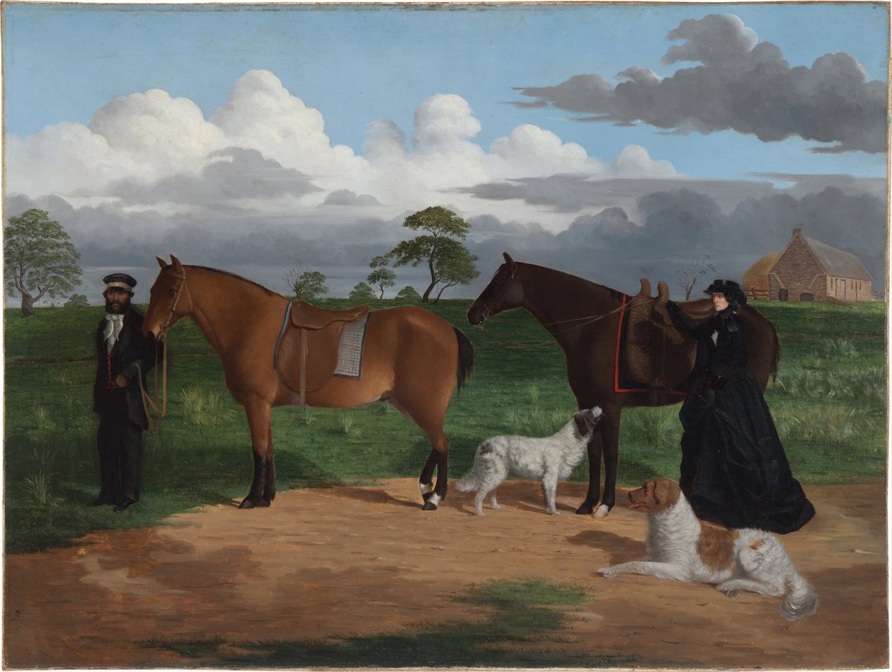 Sra. Adolphus Sceales con Black Jimmie en Merrang Station, 1856 de Robert Hawker Dowling