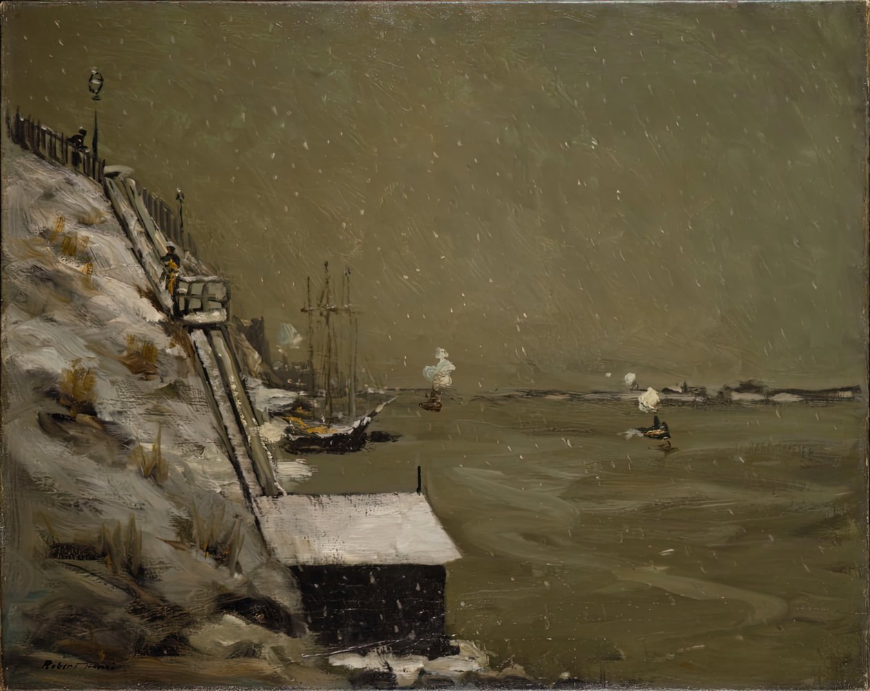 Malecón del East River, Invierno, 1900 de Robert Henri