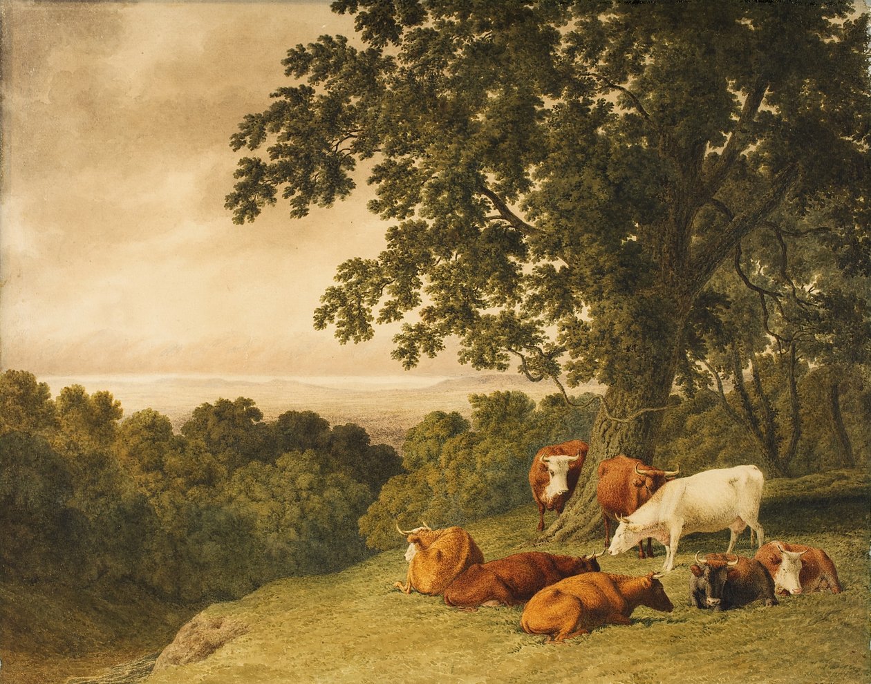 Paisaje con Ganado, 1819 de Robert Hills