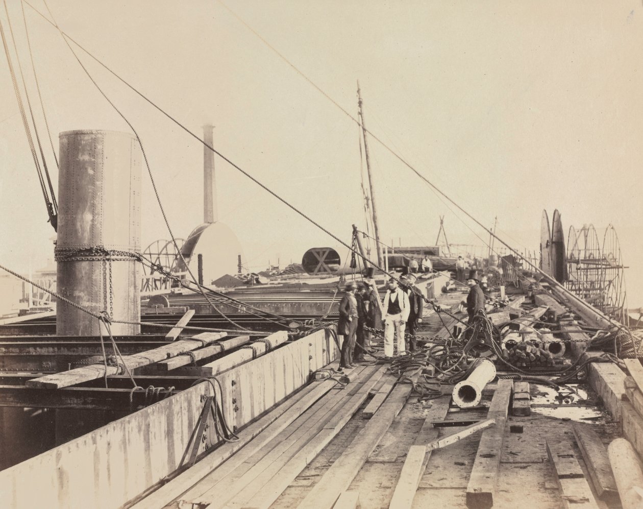Escena de cubierta del Great Eastern, 1857 de Robert Howlett