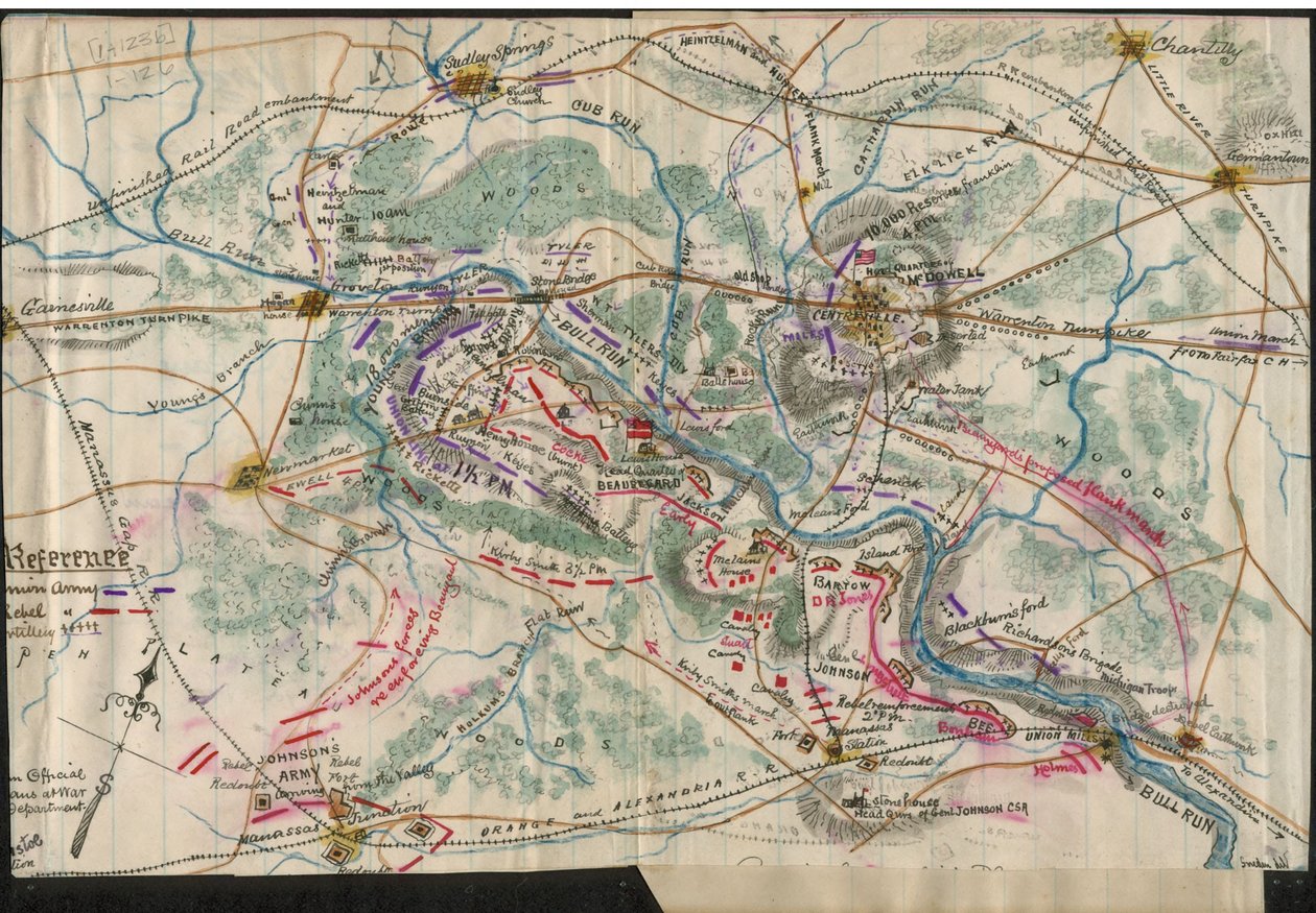(Mapa de la Primera Batalla de Bull Run) LOC gvhs01.vhs00060 de Robert Knox Sneden