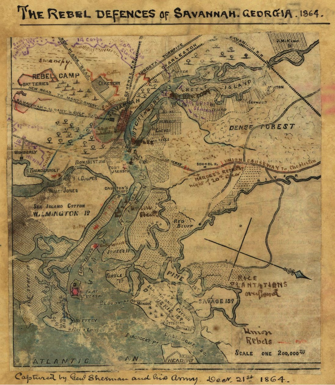 Ataque a Ft. Pulaski Savannah, Georgia, Abril 1862. LOC gvhs01.vhs00277 de Robert Knox Sneden