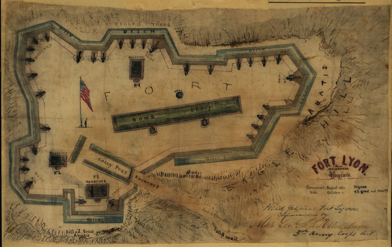 Fuerte Lyon, cerca de Alexandria, Virginia LOC gvhs01.vhs00285 de Robert Knox Sneden