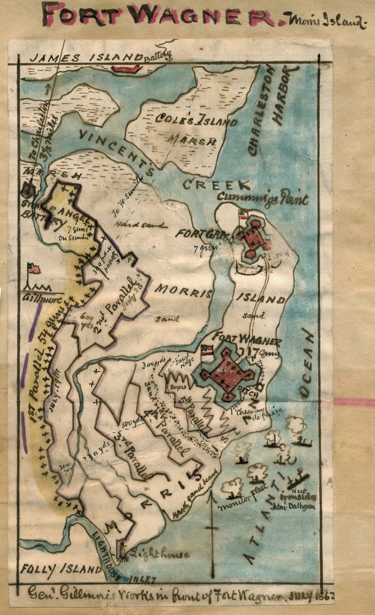 Fuerte Wagner. Isla Morris LOC gvhs01.vhs00230 de Robert Knox Sneden