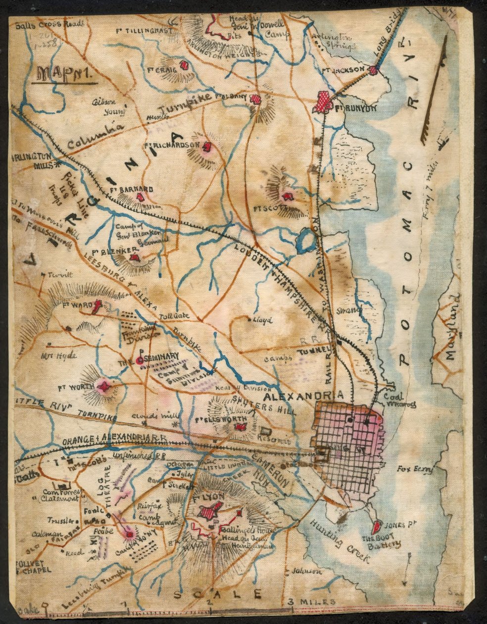 Mapa de Alexandria, Virginia LOC gvhs01.vhs00032 de Robert Knox Sneden