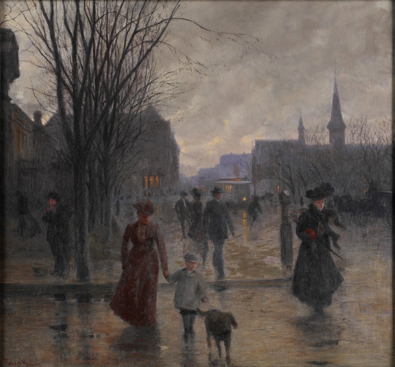 Noche lluviosa en la avenida Hennepin de Robert Koehler