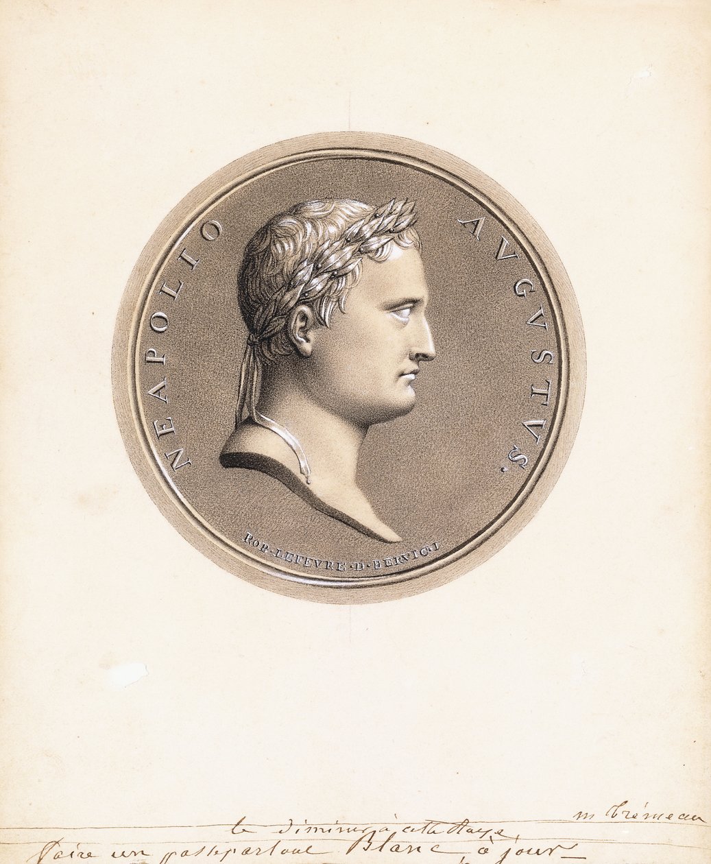 Emperador Napoleón I, de Perfil a la Derecha - Diseño para una Medalla de Robert Lefevre