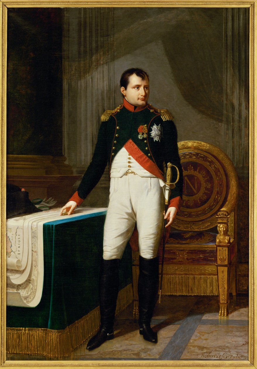 El Emperador Napoleón I como Coronel de los Chasseurs a cheval de la garde ... (pintura sobre lienzo) de Robert Lefevre