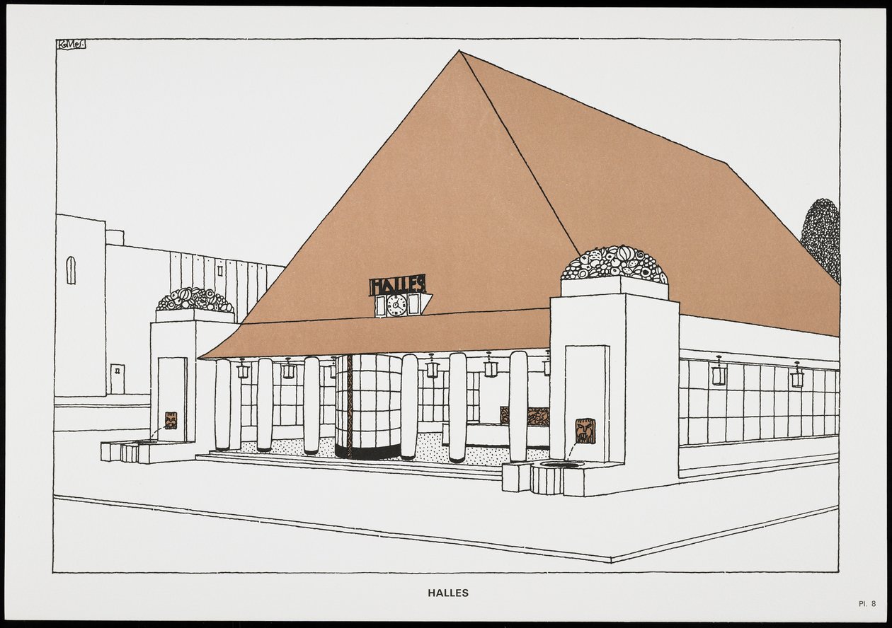 Halles, de Une Cite Moderne, Dessins de Rob Mallet-Stevens Architecte, 1987 (publicado) de Robert Mallet Stevens