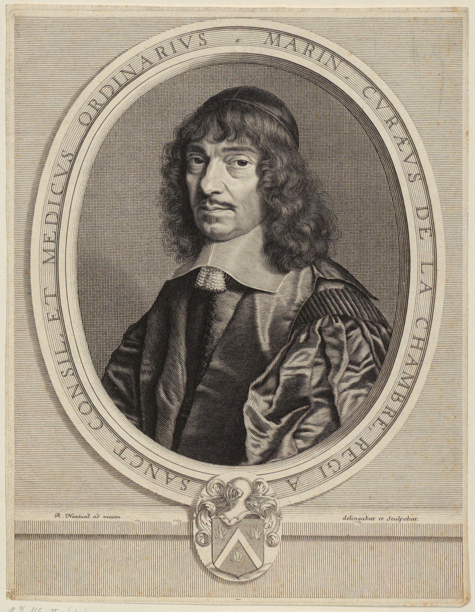 Retrato de Marin Cureau de La Chambre de Robert Nanteuil