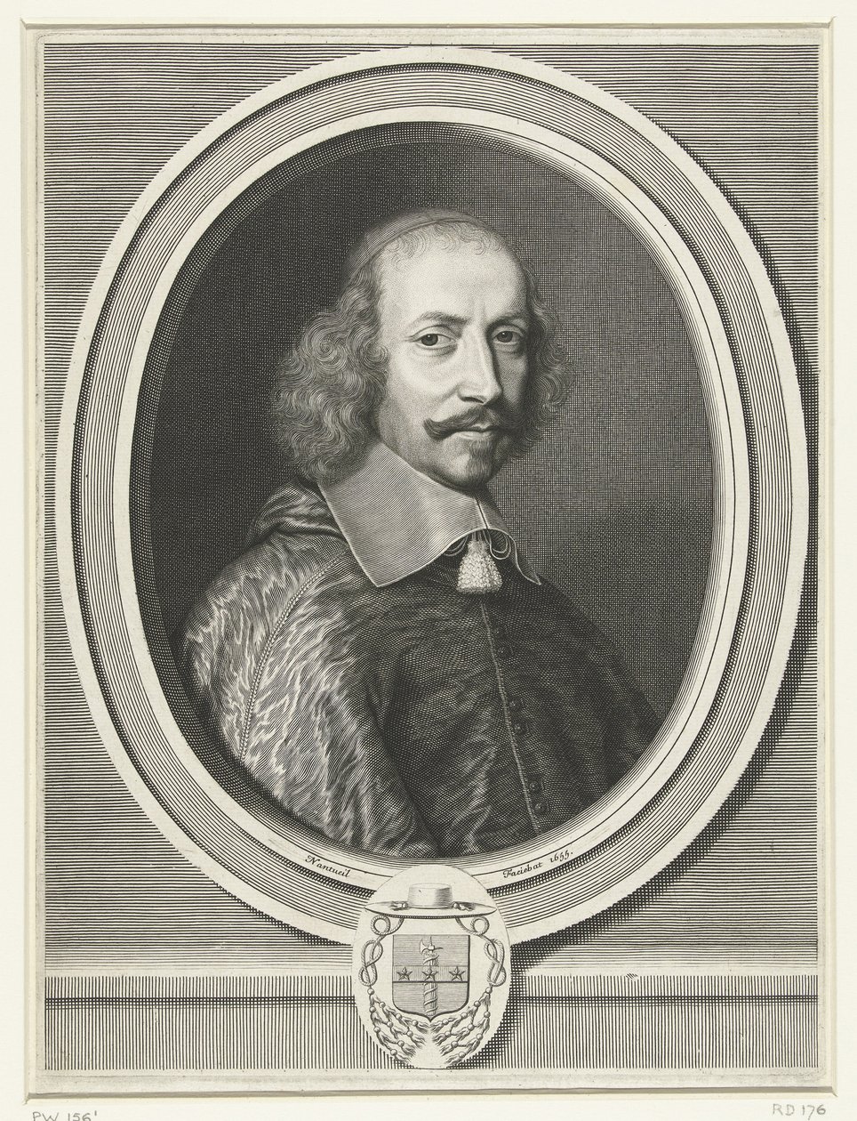 Retrato del Cardenal Mazarino, 1655 de Robert Nanteuil