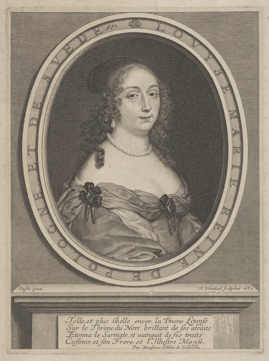 Retrato de Luisa María, reina de Polonia y Suecia de Robert Nanteuil