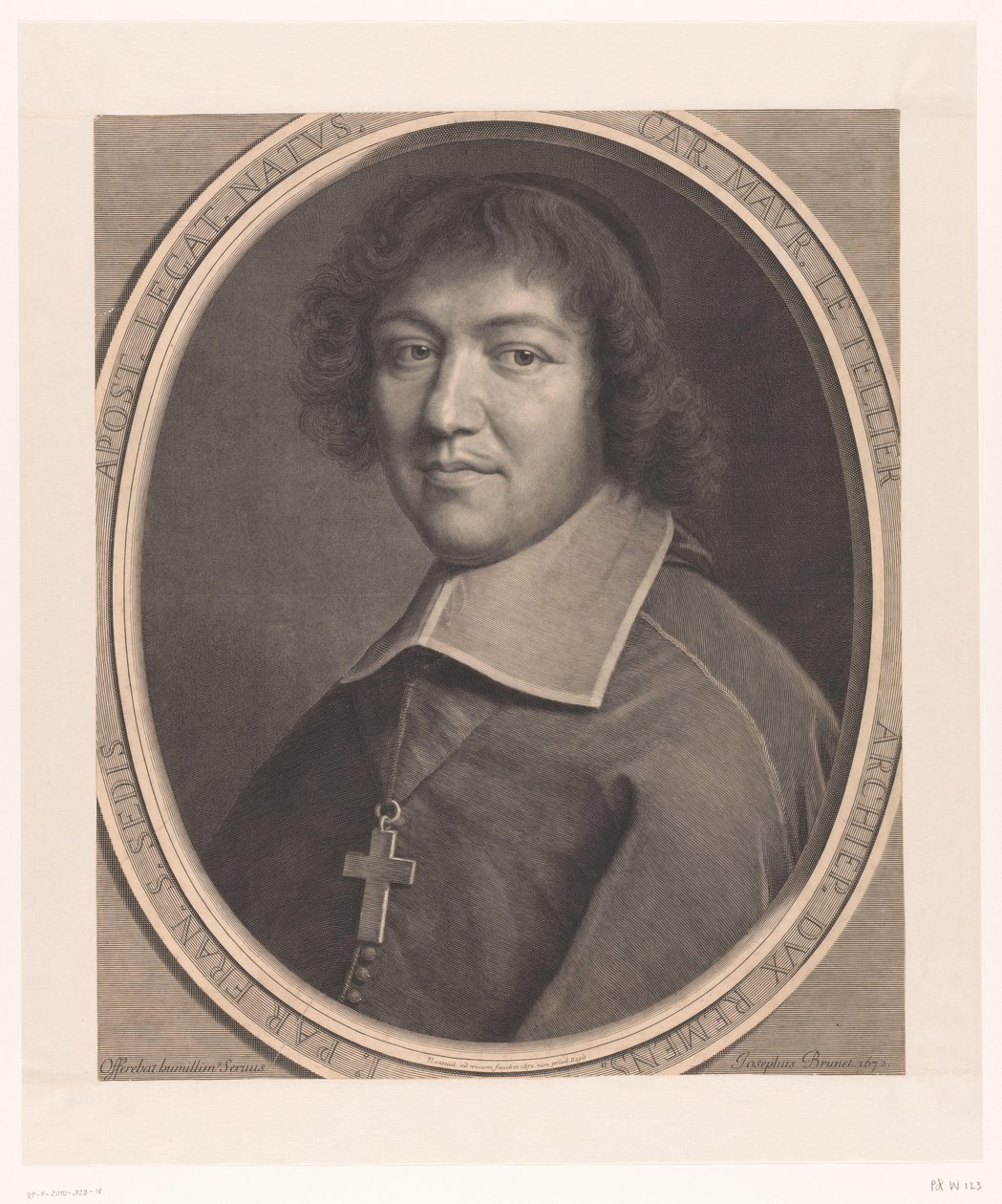 Retrato de Charles-Maurice Le Tellier Porque. Mauro. Le Tellier (...) (título sobre objeto) de Robert Nanteuil