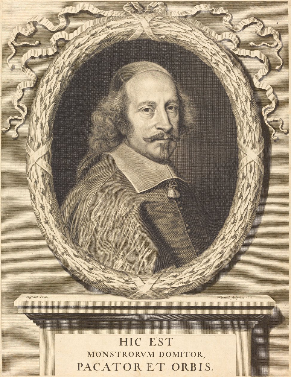 Cardenal Jules Mazarin de Robert Nanteuil after Pierre Mignard I