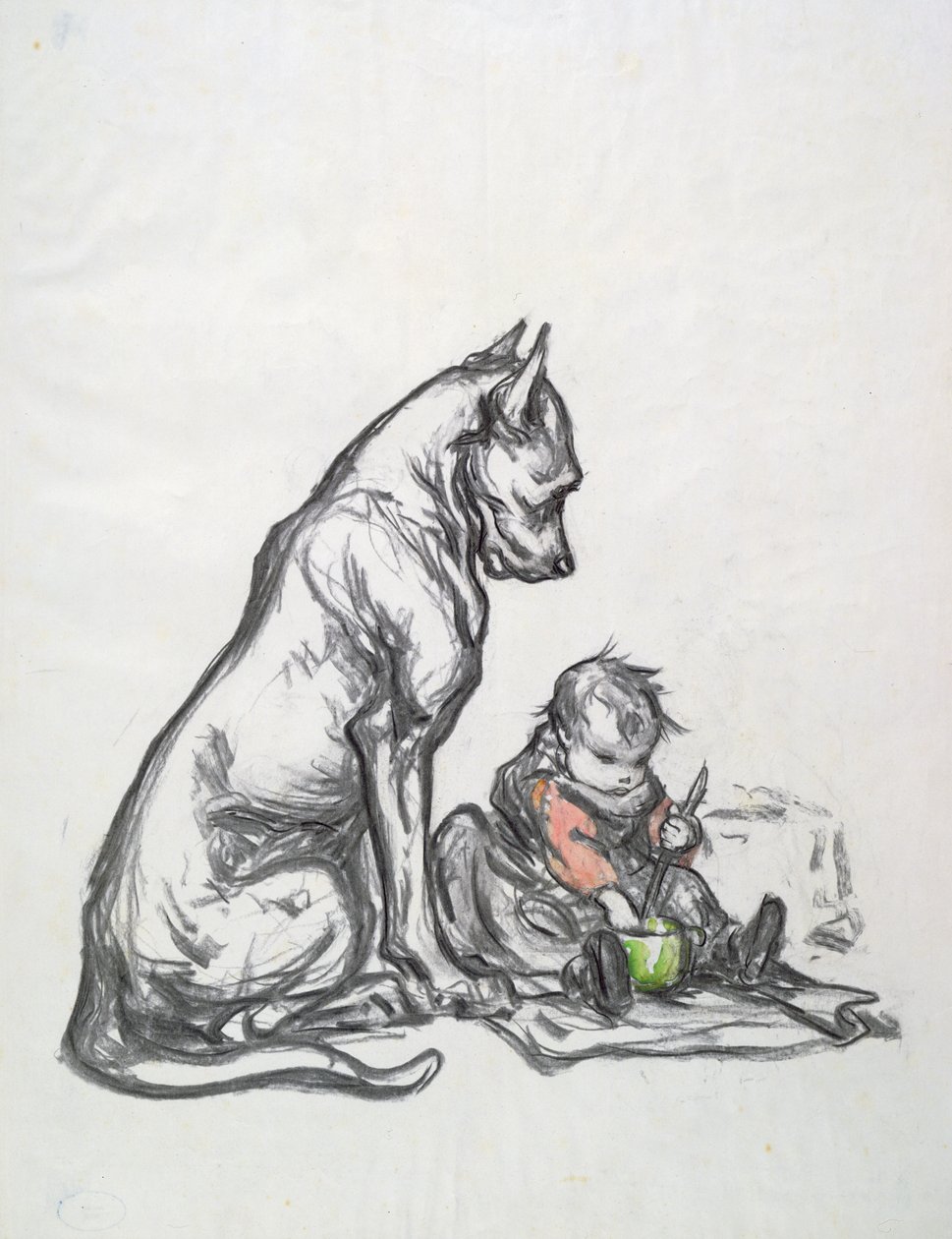 Perro y niño, principios del siglo XX de Robert Noir