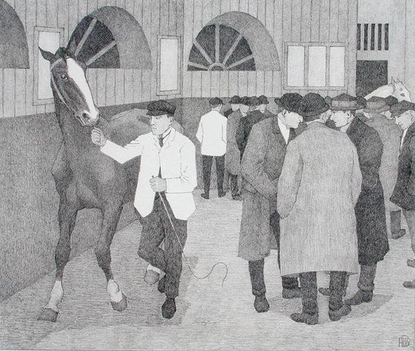 Comerciantes de caballos en el Barbican (Barbican No.2) 1921 de Robert Polhill Bevan