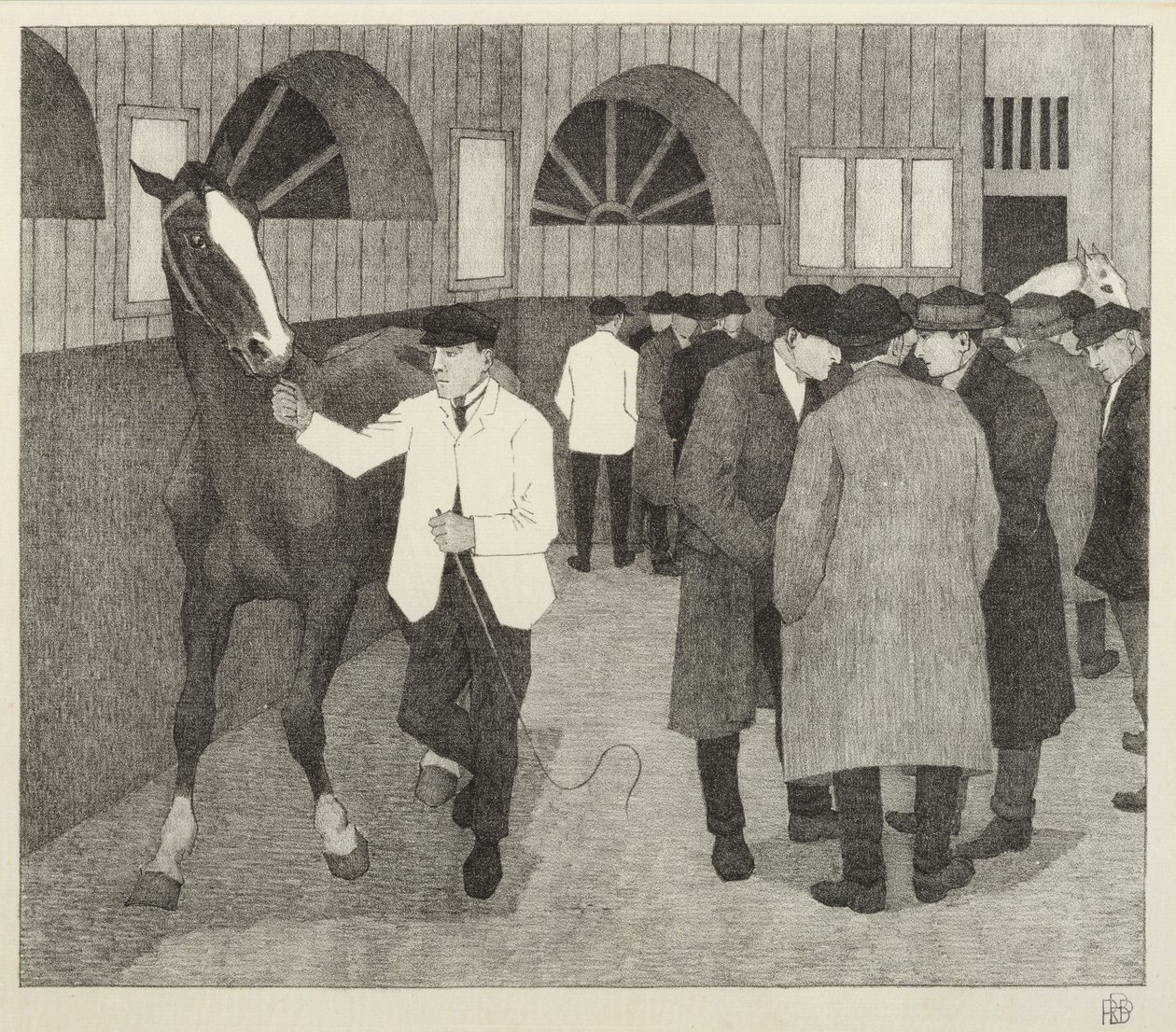 Comerciantes de Caballos en el Barbican, 1921 de Robert Polhill Bevan