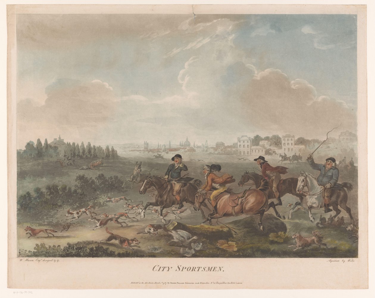 Caza caótica con perros Deportistas de la ciudad (título sobre objeto) de Robert Pollard (I) (possibly)