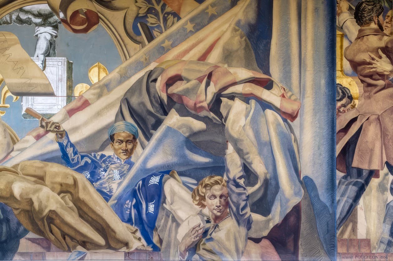 Frankreich, Paris, mairie-annexe 14e, Wandgemälde, Poughéon von Robert Poughéon