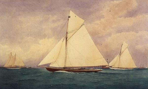 El Yate de Carreras "Niagara" en el Solent, Hurst Point Más Allá de Robert Pritchett