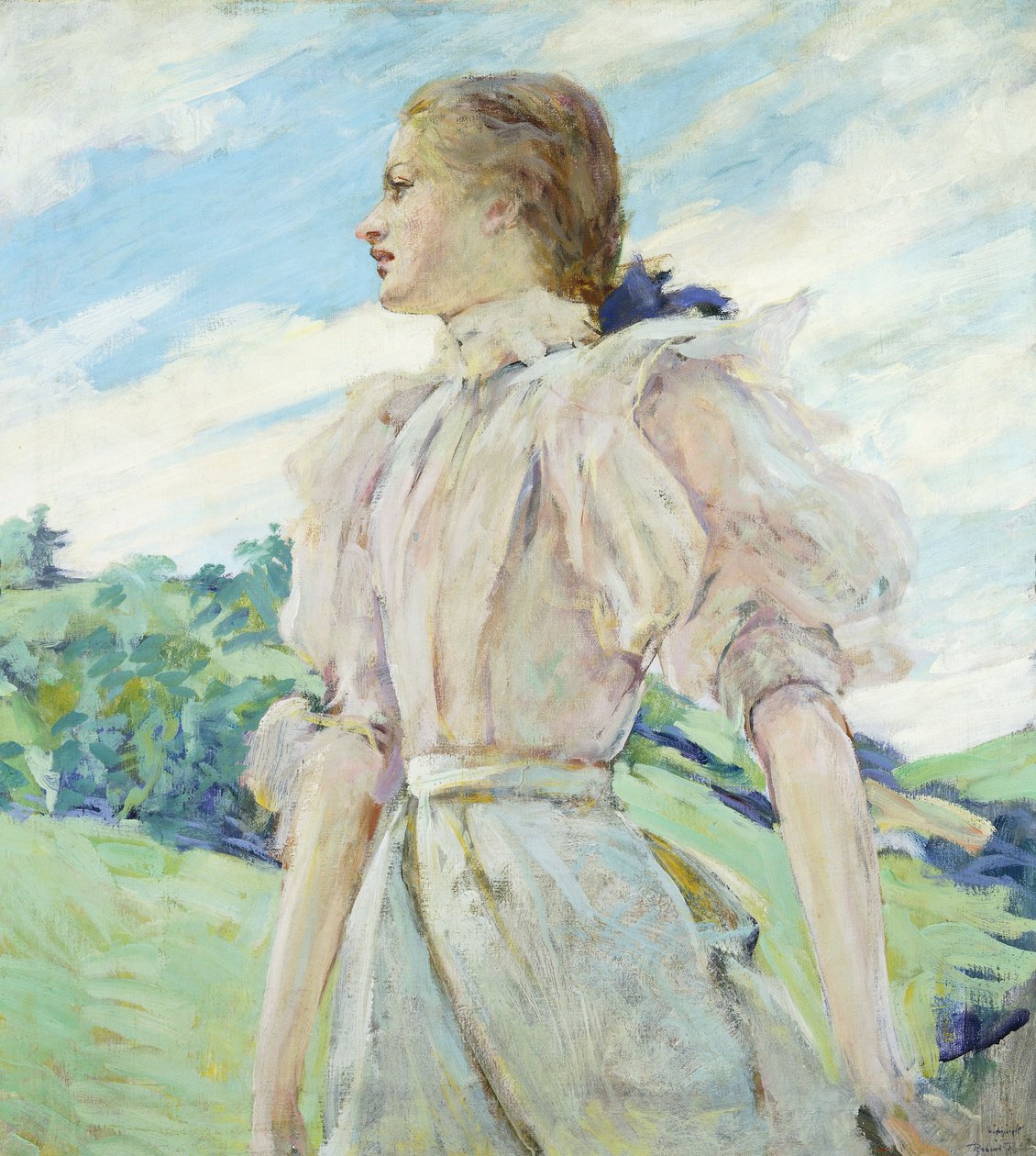 Un día ventoso, c.1898 de Robert Reid