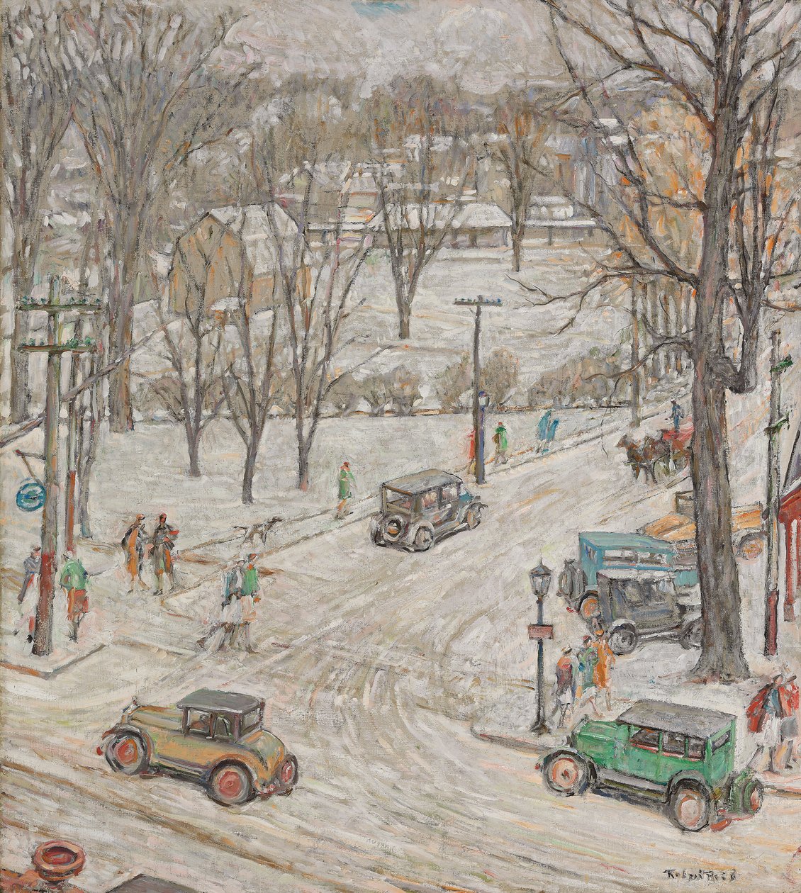 Escena callejera en invierno de Robert Reid