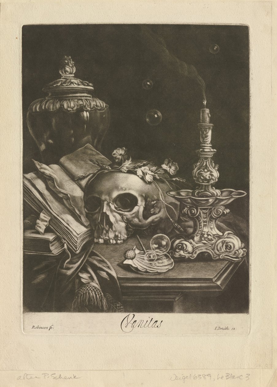 Bodegón de vanitas, c.1685-88 de Robert Robinson