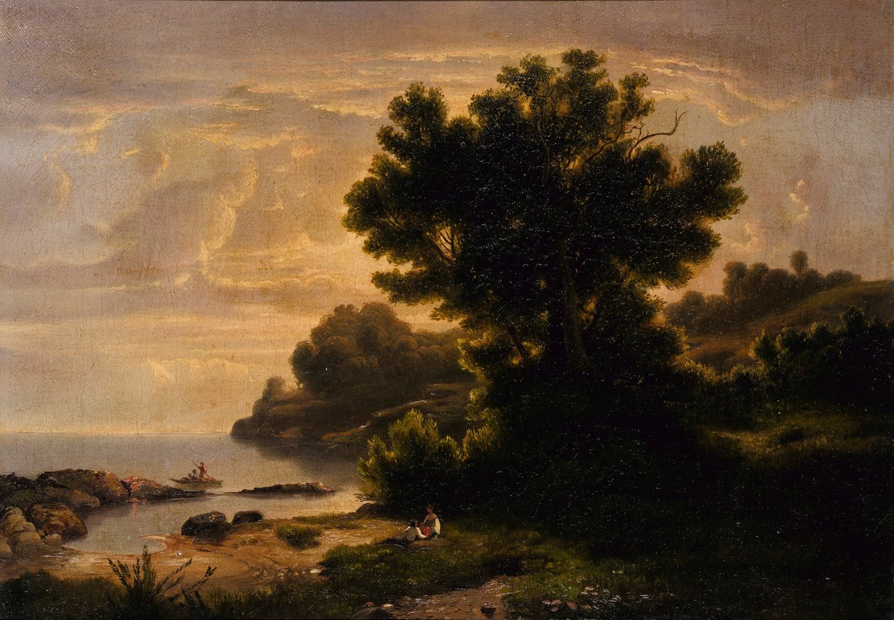 Paisaje con familia junto a un lago de Robert S. Duncanson